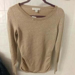 Banana Republic Sm long sleeve gold scoop neck swe